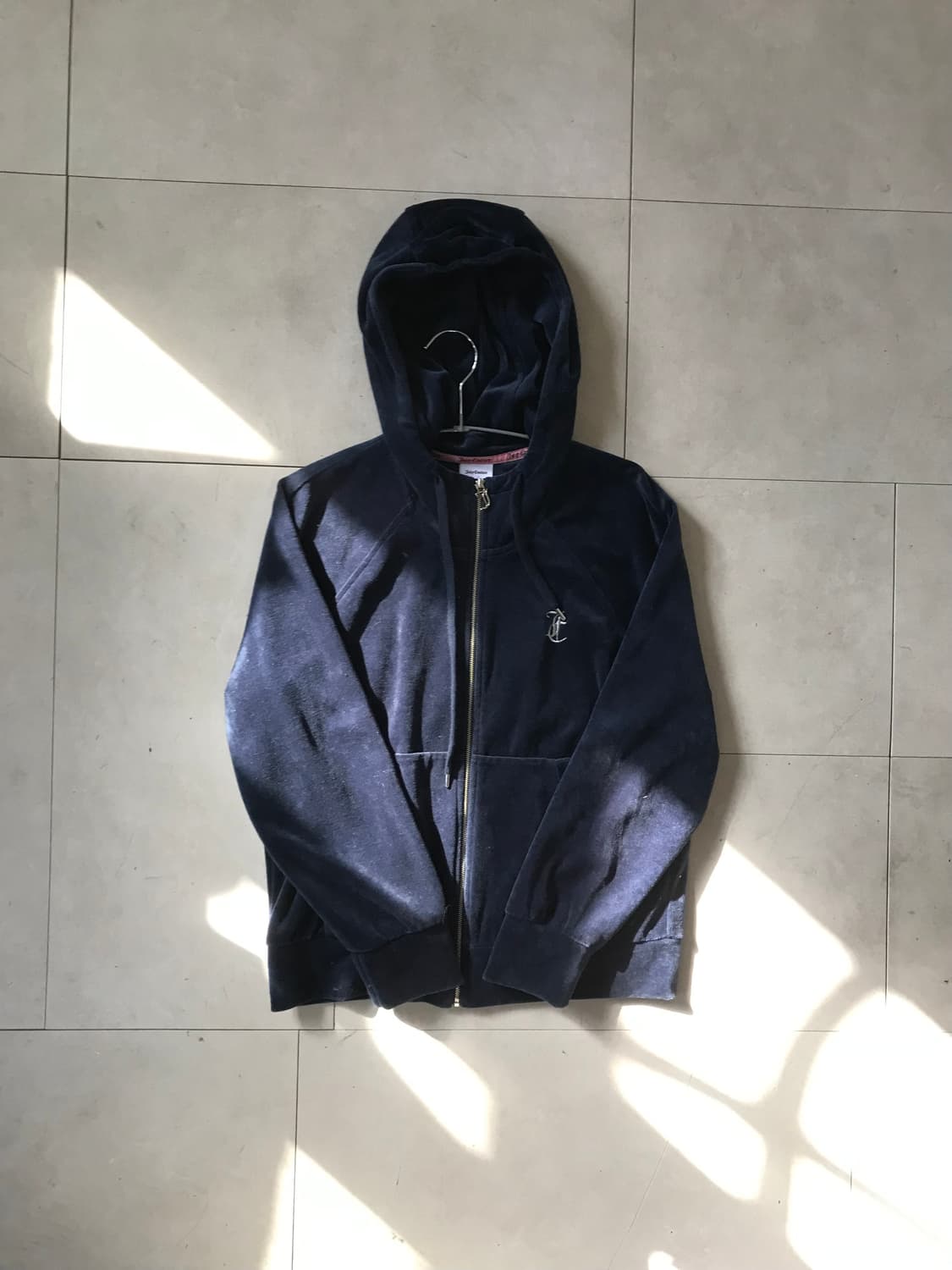 쥬씨꾸뛰르 네이비 벨벳 후드집업 상품이미지6