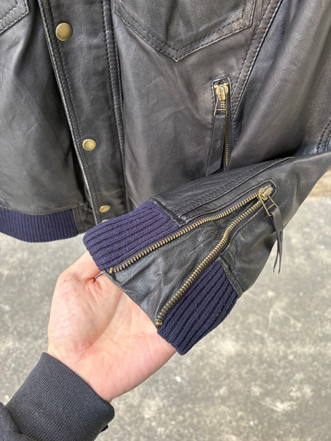 House of Blues 리얼 레더 투웨이 집업 자켓 상품이미지9