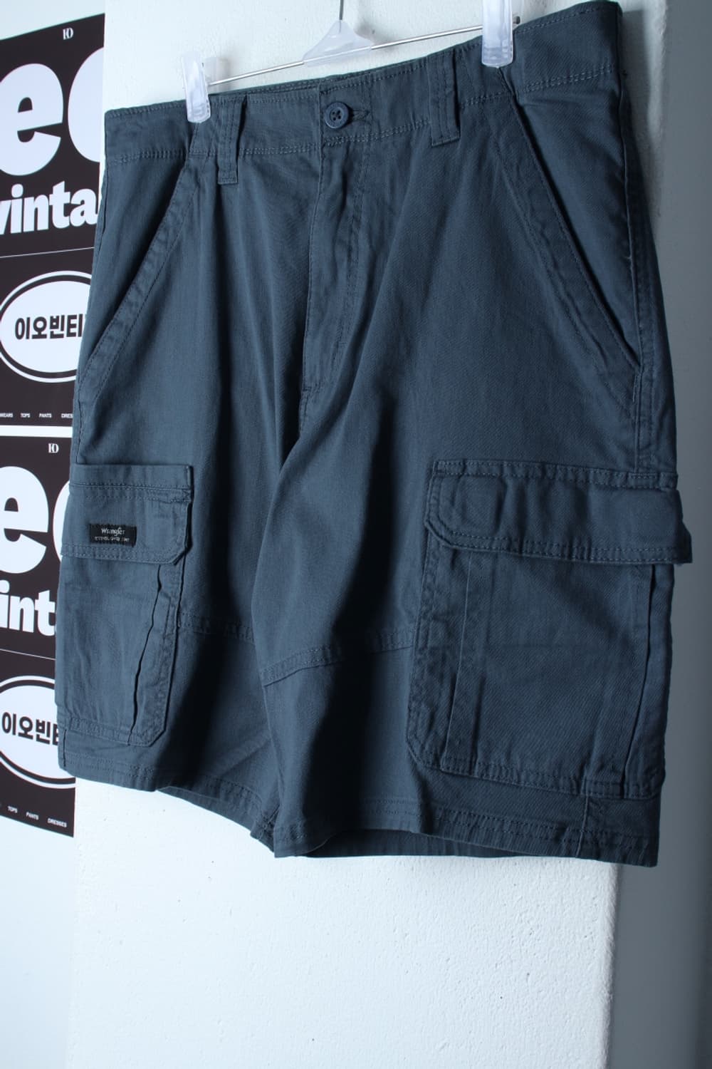 (XL-2XL) 랭글러 반바지 팬츠 카고 블루 면 아메카지-P10133 상품이미지1