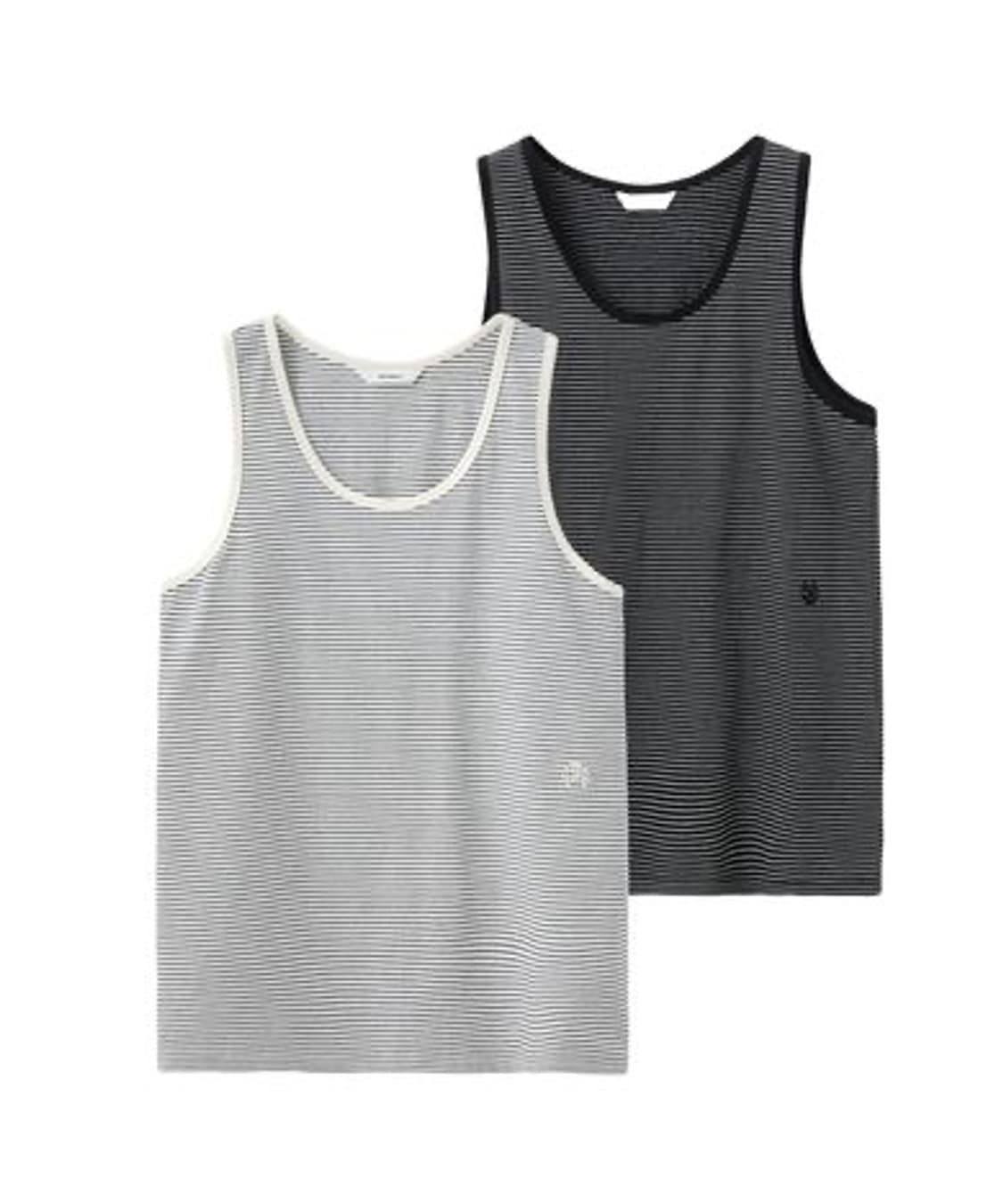 문선 스트라이프 슬리브리스 2PACK (UNISEX） 상품이미지1