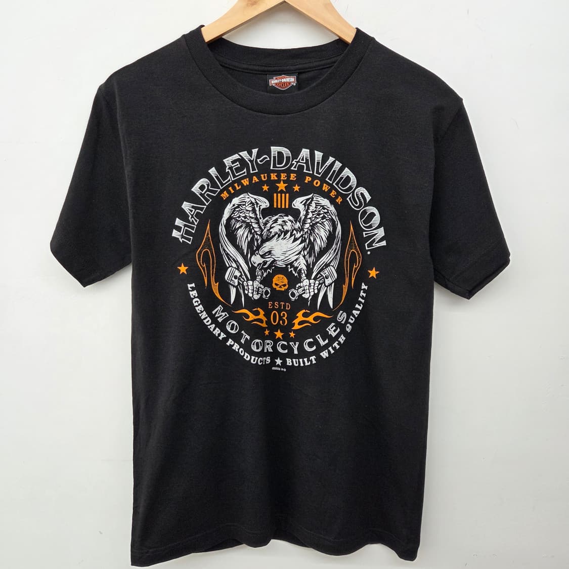 할리데이비슨 블랙 반팔 티셔츠 남S 상품이미지2