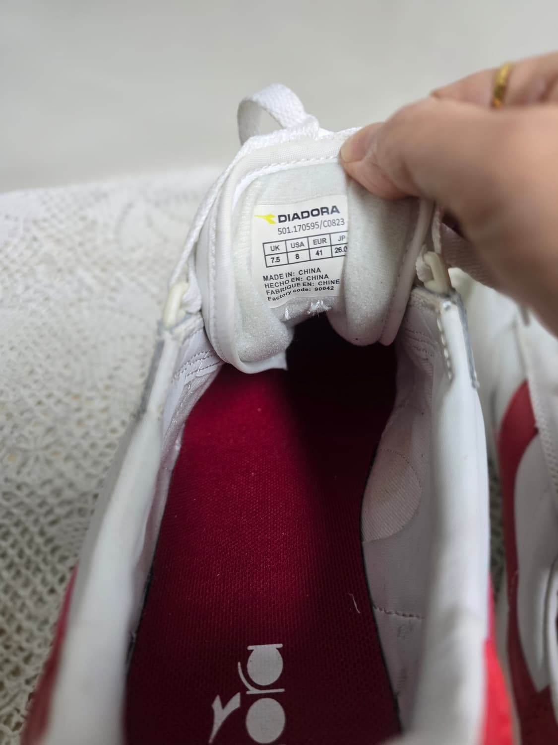 디아도라 앨리트 흰/빨강 스니커즈 260 상품이미지7