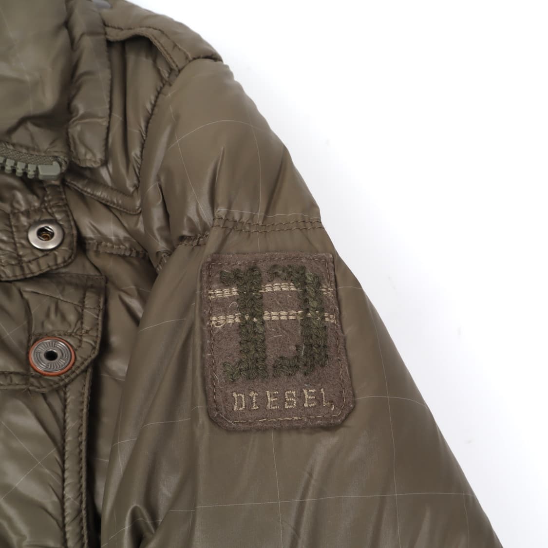 디젤 카키 바이커 패딩 자켓 상품이미지3