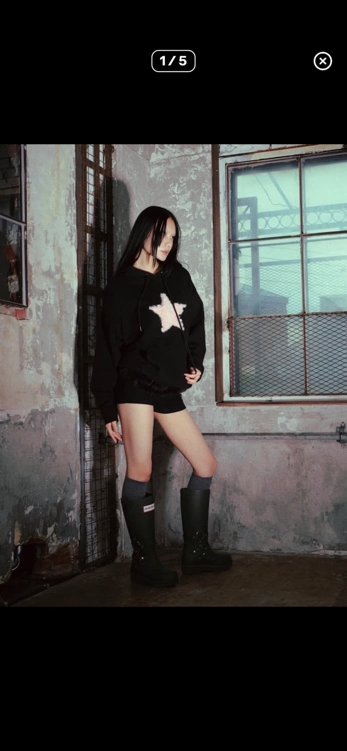 단종급처)락앤롤 별 퍼 후드티 미스치프 보헤미안서울 코이세이오 쓰리타임즈 상품이미지1