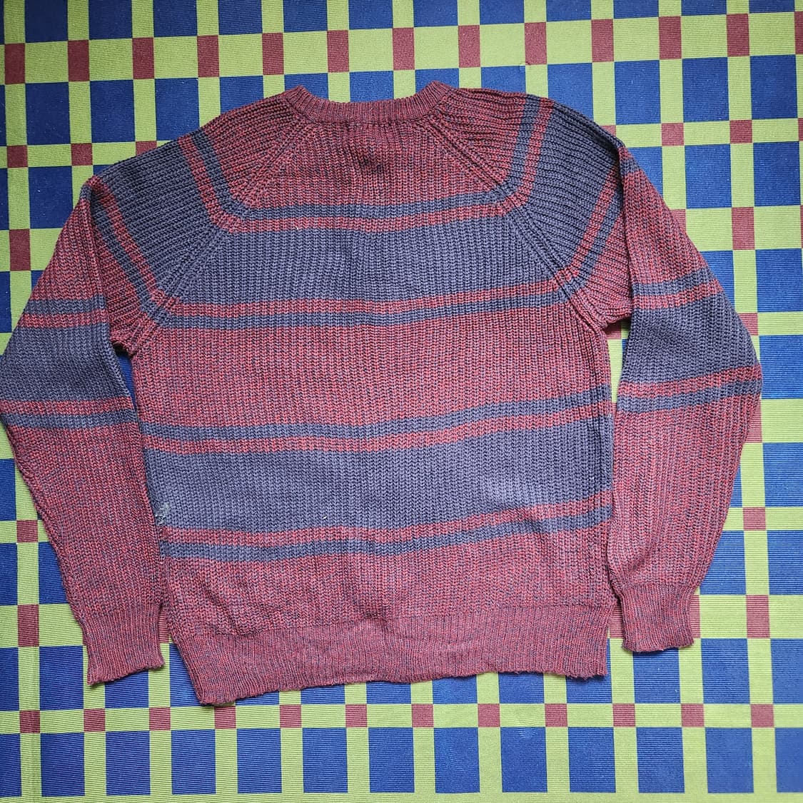 90s USA메이드 컬러블록 스웨터 상품이미지5