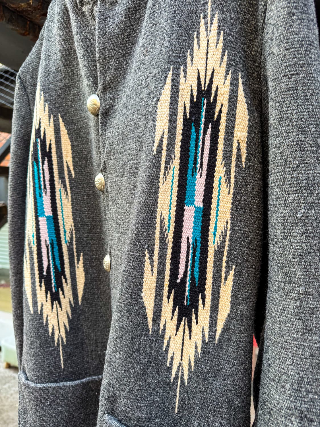 Navajo Blanket Pattern Wool Jacket 상품이미지3