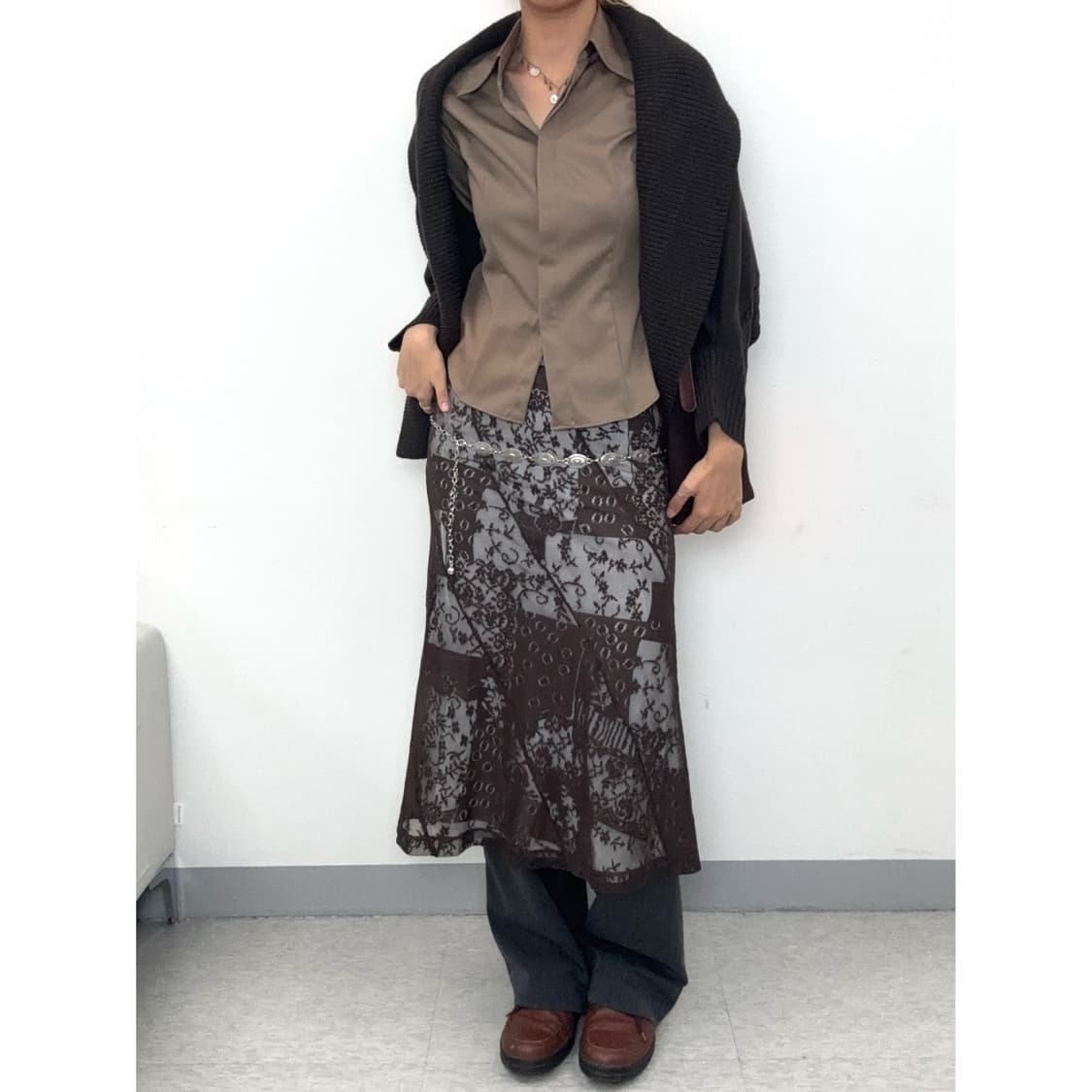 빈티지 브라운 오리엔탈 스커트 상품이미지1