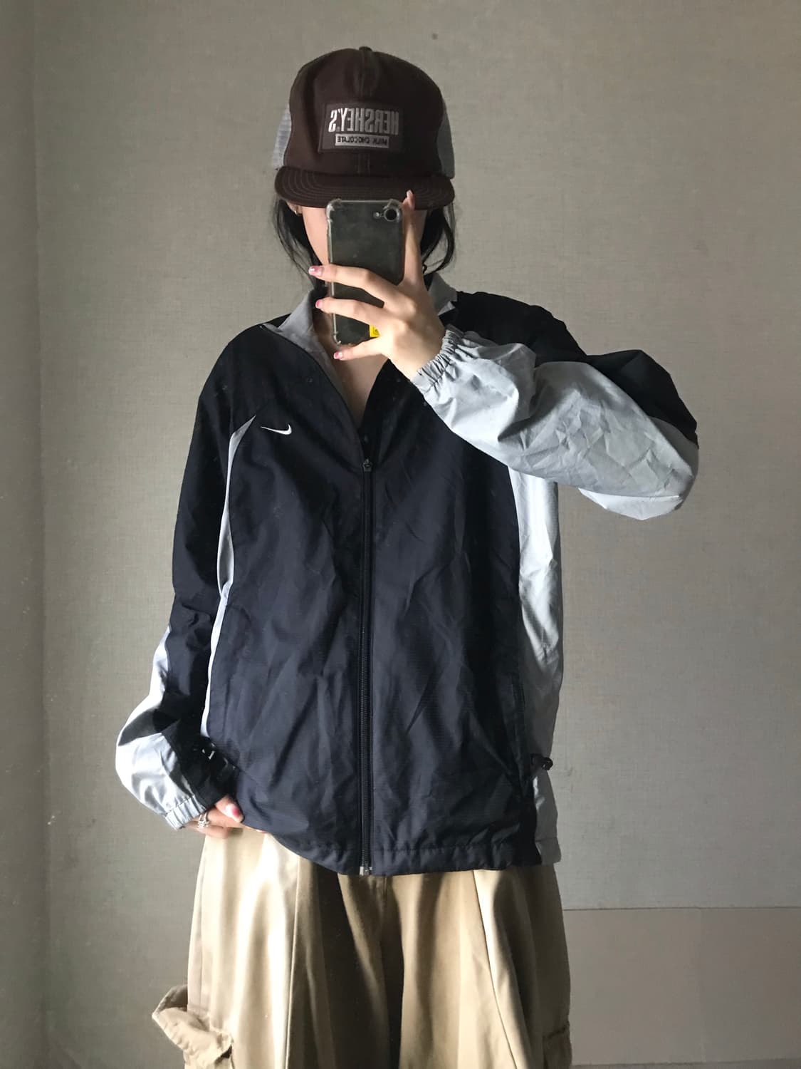 나이키 블랙 그레이 바람막이 상품이미지1