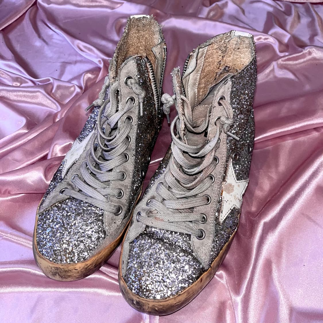 Golden goose hightop 하이탑 스니커즈 실버 글리터 245 상품이미지2