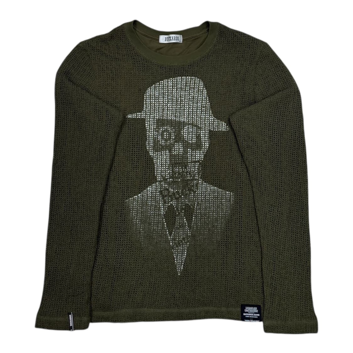 버커루 빈티지 Y2K 그물 펑크 롱슬리브 맨투맨 카키 XL 상품이미지1