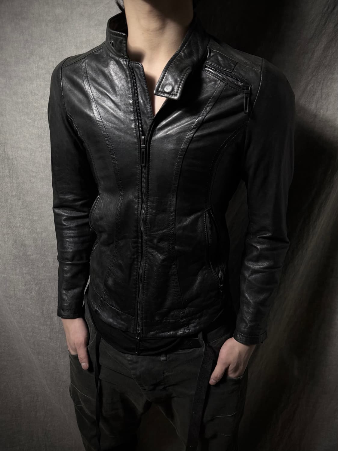 Galaabend riri Zip Leather Jacker 상품이미지1