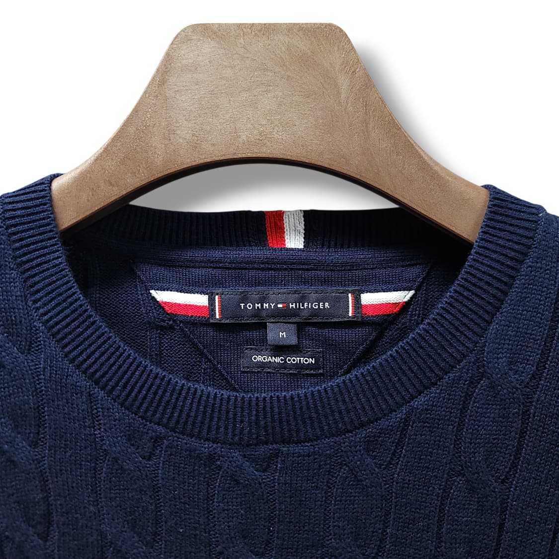 [M] 타미힐피거 네이비 오가닉코튼 케이블 니트 상품이미지8