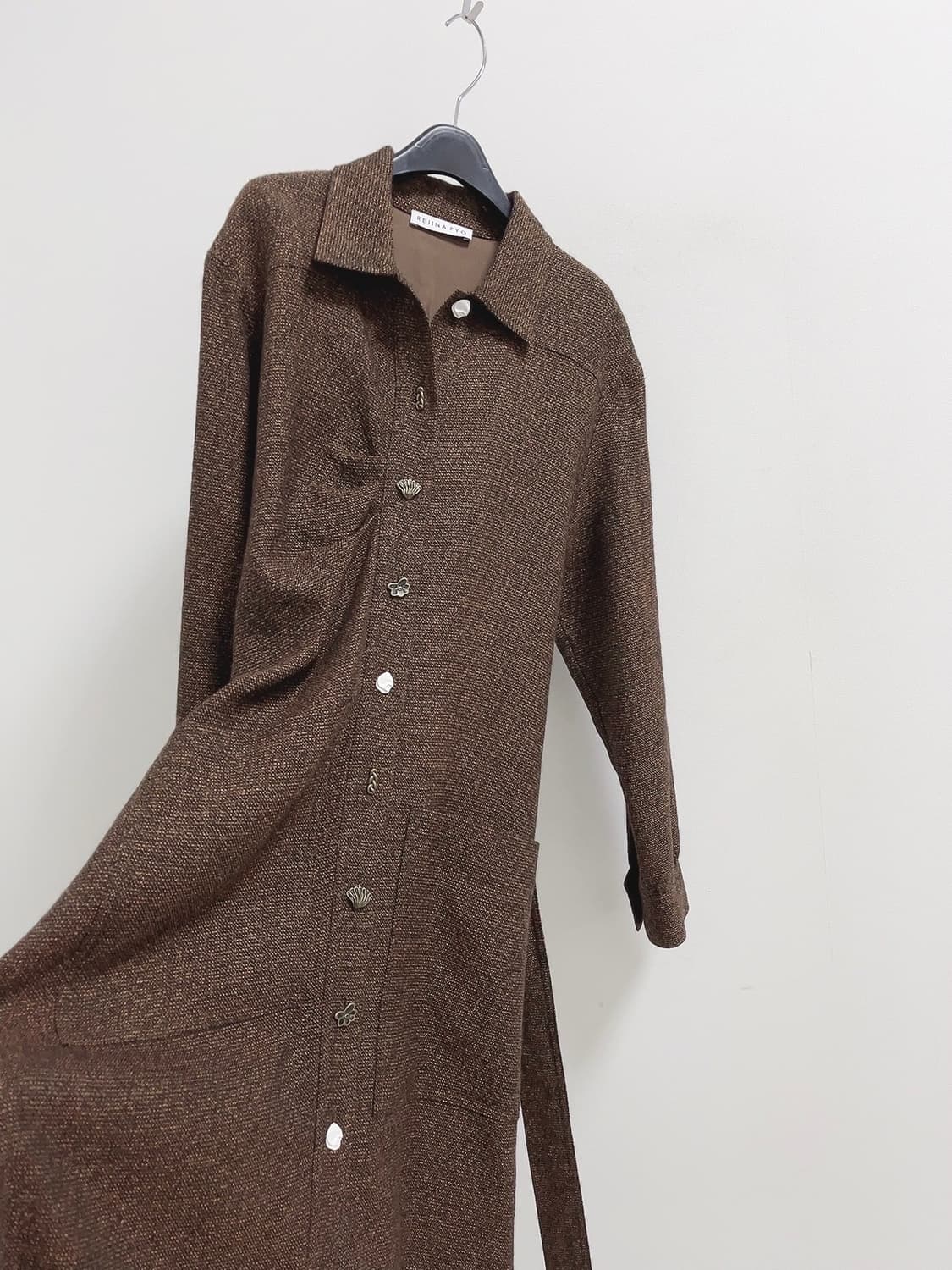 레지나표 벨티드 버진 울 린넨 원피스 상품이미지8