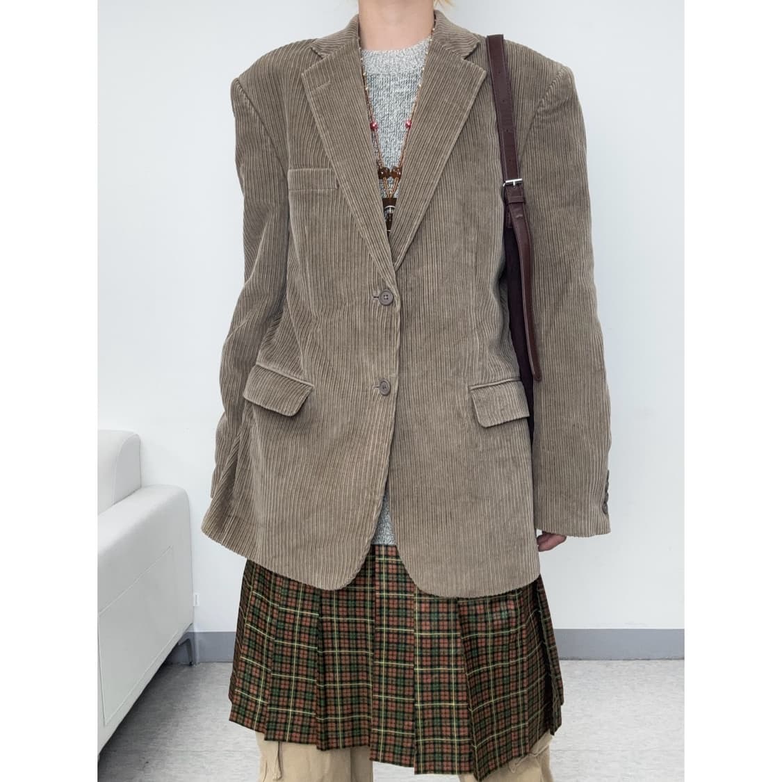 빈티지 브라운 코듀로이 블레이저 자켓 상품이미지1