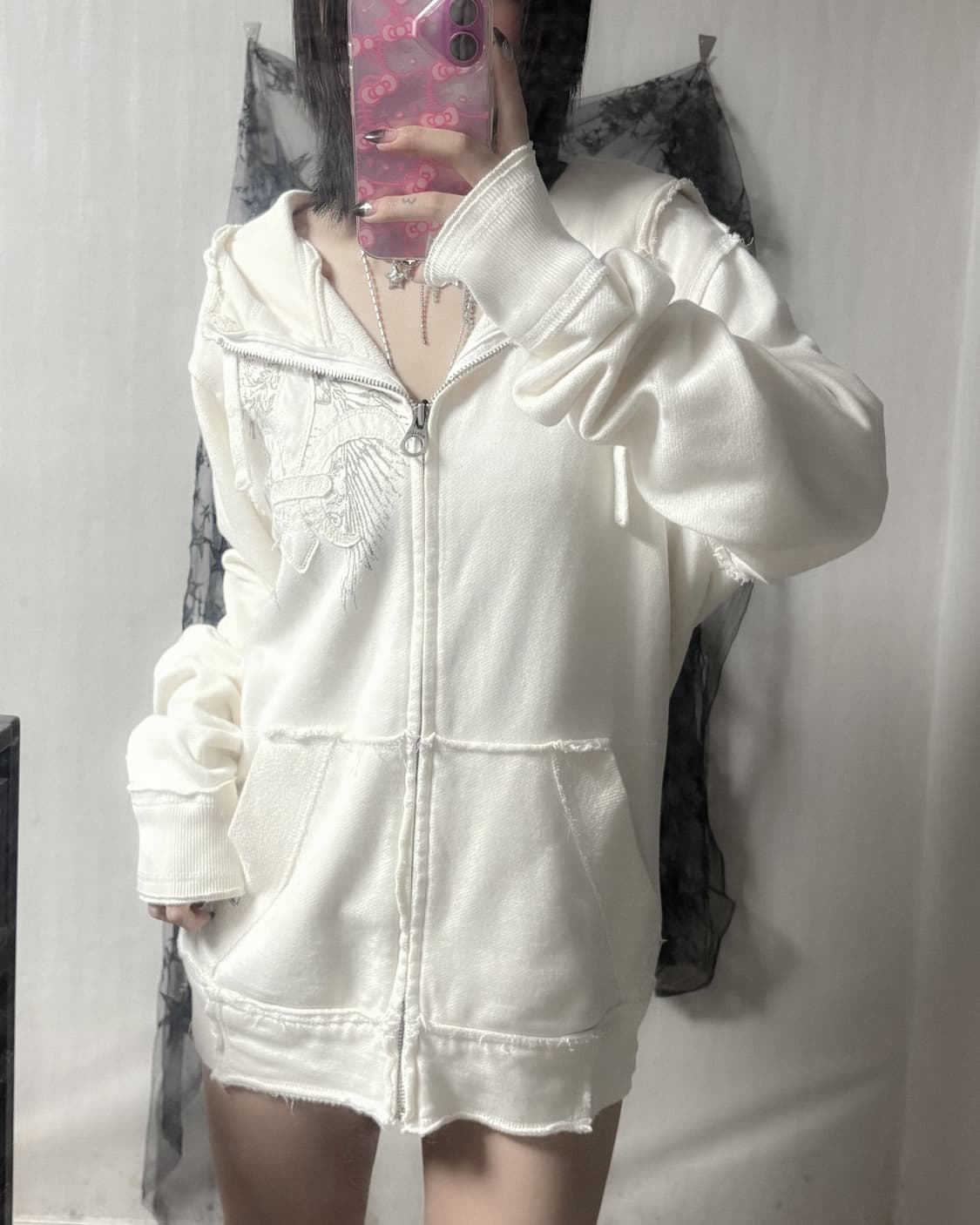 버카루 y2k 패치 포인트 후드집업  상품이미지2