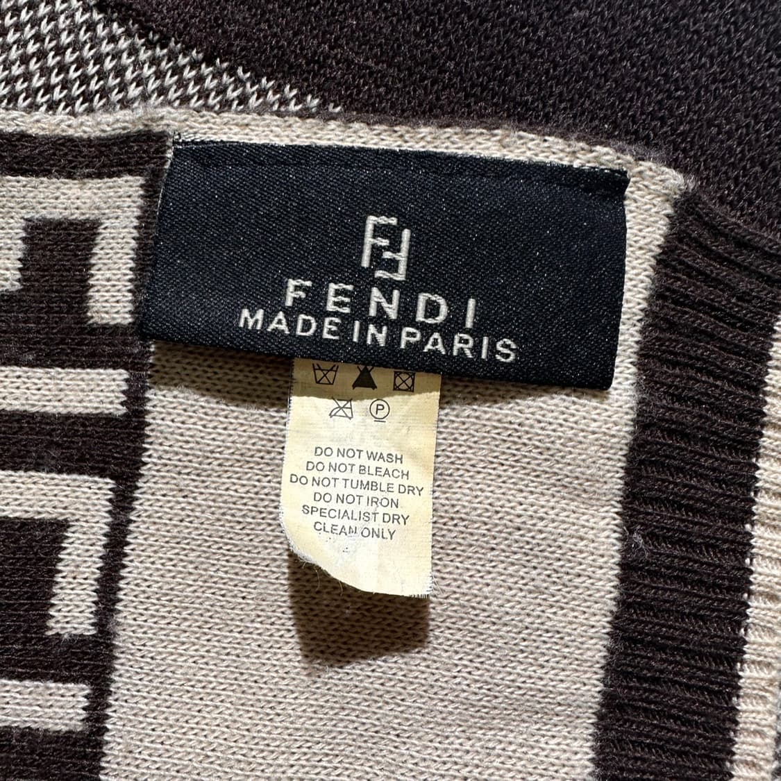 펜디 100% 캐시미어 주카패턴 배색 머플러 목도리 상품이미지6