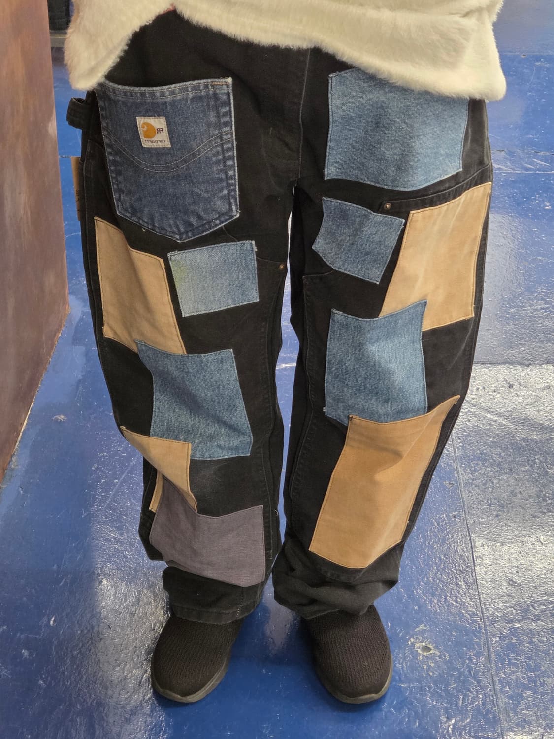 Carhartt 칼하트 더블니 데님 패치워크 커스텀 팬츠 상품이미지1