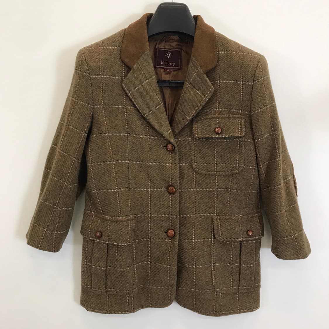 멀버리 캐시미어 울 체크 모직자켓 [여성55-66] 상품이미지1