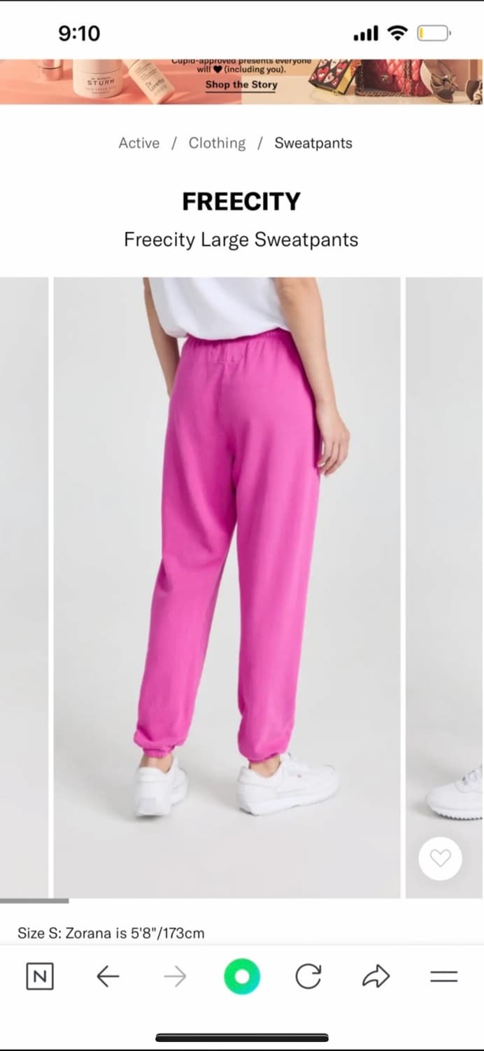 Free city 스웨트팬츠 핑크 S 상품이미지4