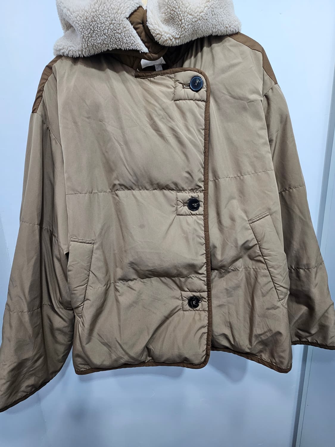 22.FW 플라스틱아일랜드 뽀글이 안감 폴리 패딩 S 상품이미지6