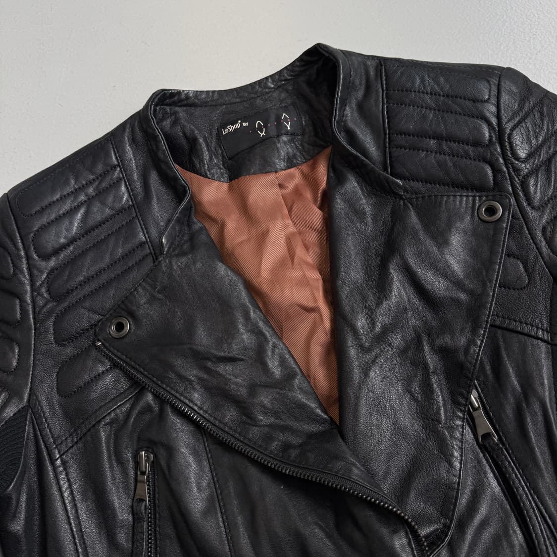 바이커 리얼레더 사선 릭오웬스맛 라이더 가죽자켓 상품이미지5