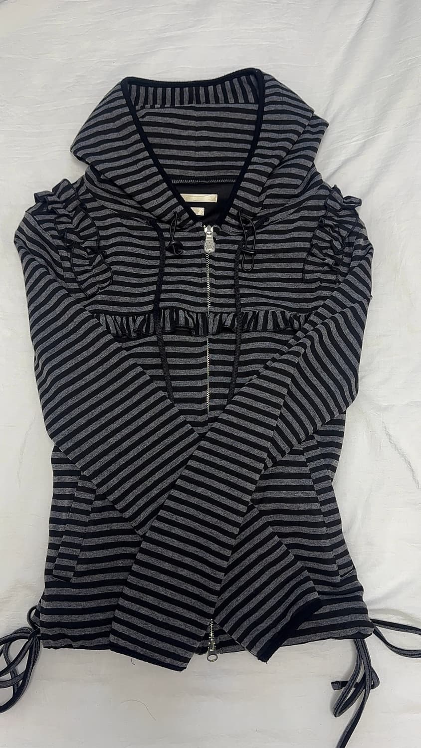 타입서비스 / 프릴 스트라이프 후드집업 상품이미지3