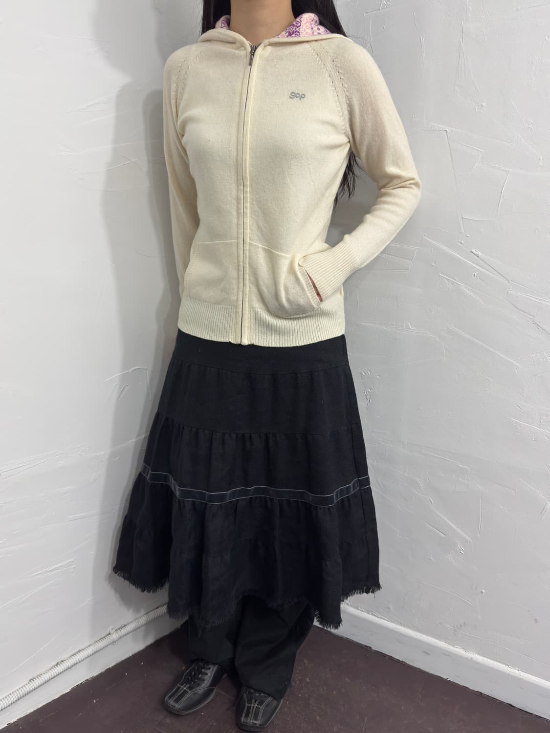 gap lambs wool hood zipup 상품이미지4