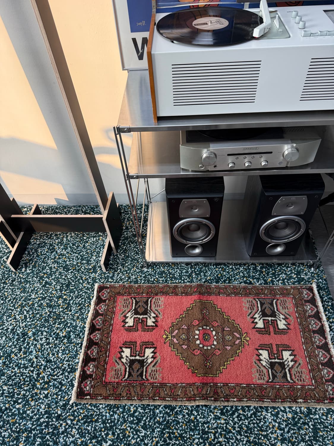 선셋 레드 텍스타일 빈티지 핸드 메이드 러그 상품이미지4