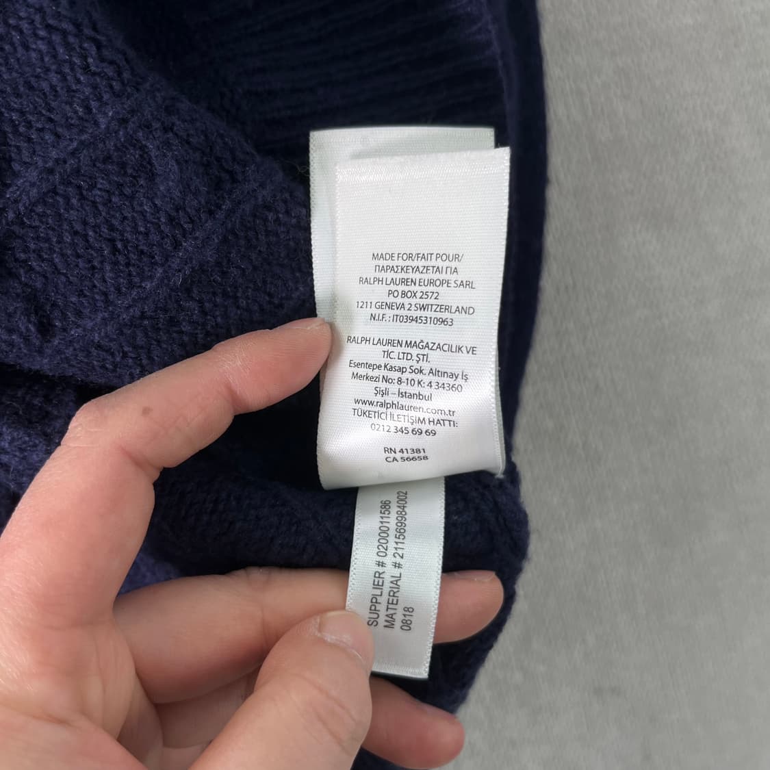 W 95 폴로랄프로렌 캐시미어 울 꽈배기 브이넥 니트 상품이미지6