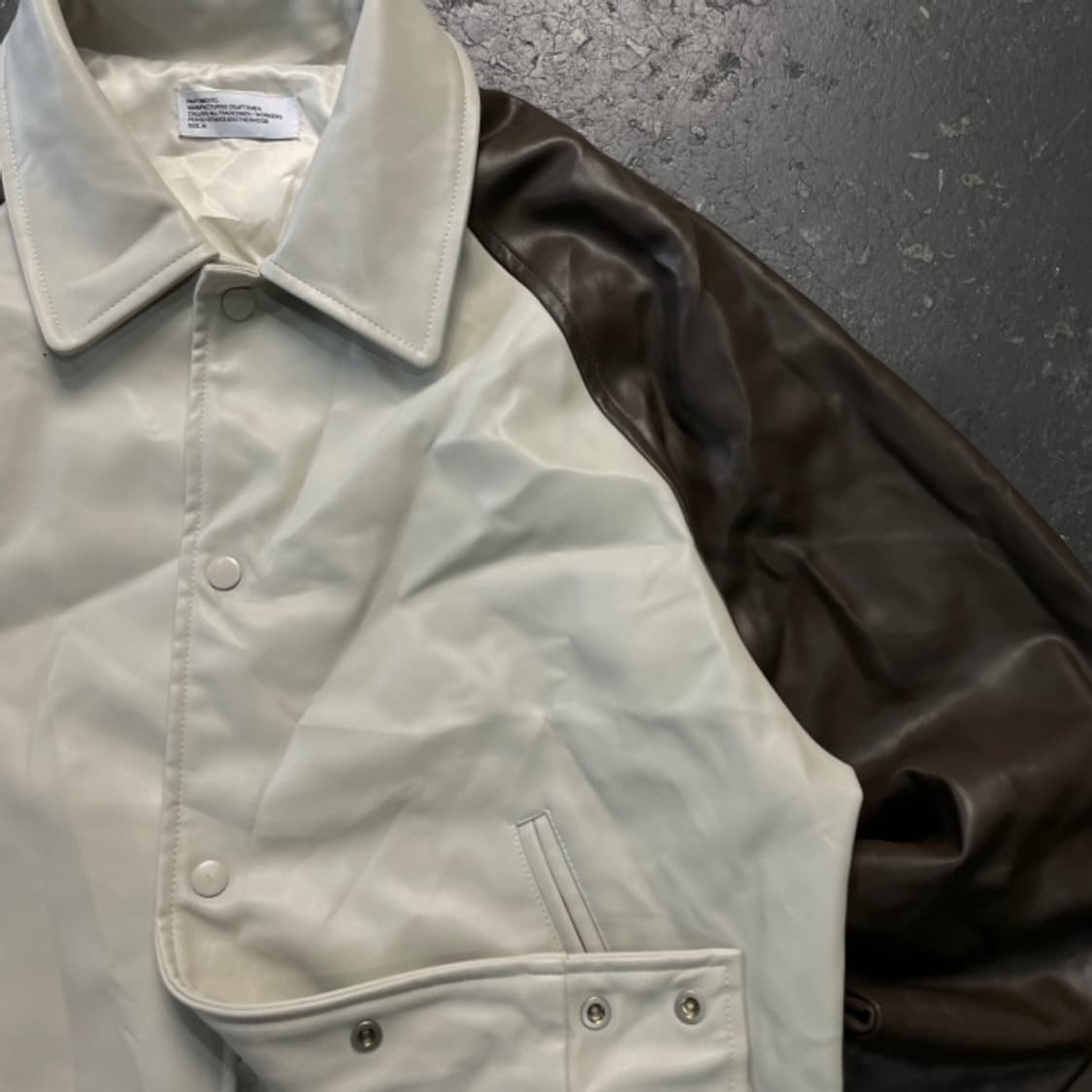 100 파르티멘토 배색 레더 자켓  상품이미지2