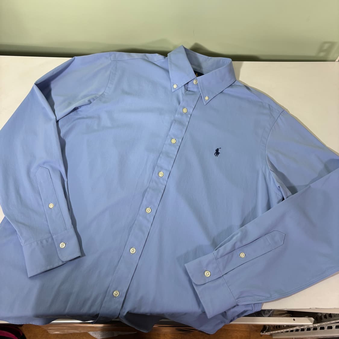 M 폴로 랄프로렌 블루 클래식핏 셔츠 상품이미지2