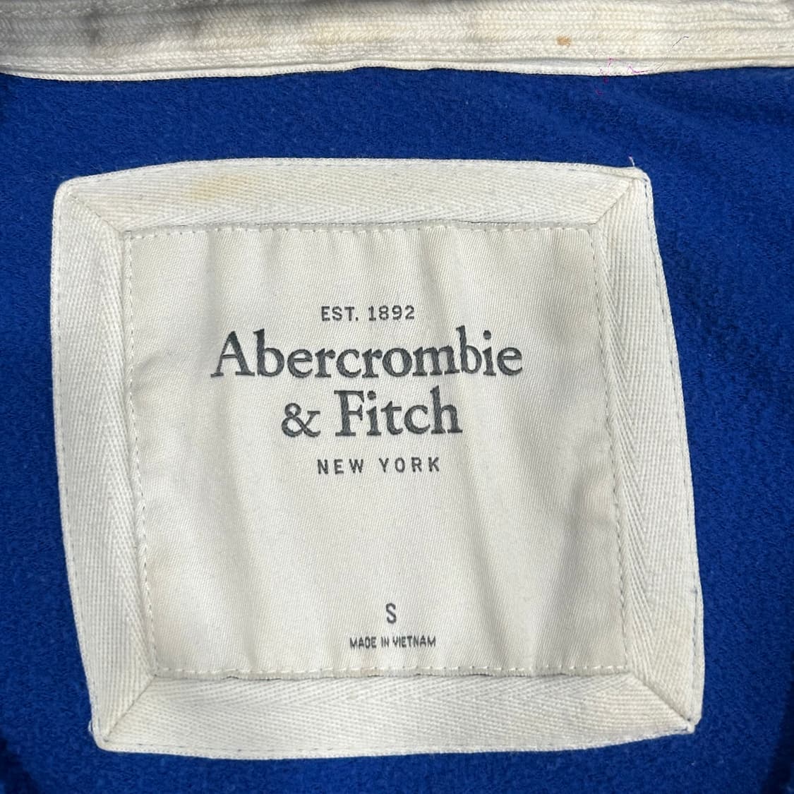 Abercrombie 아베크롬비 레터링 로고 블루 후드집업 상품이미지5