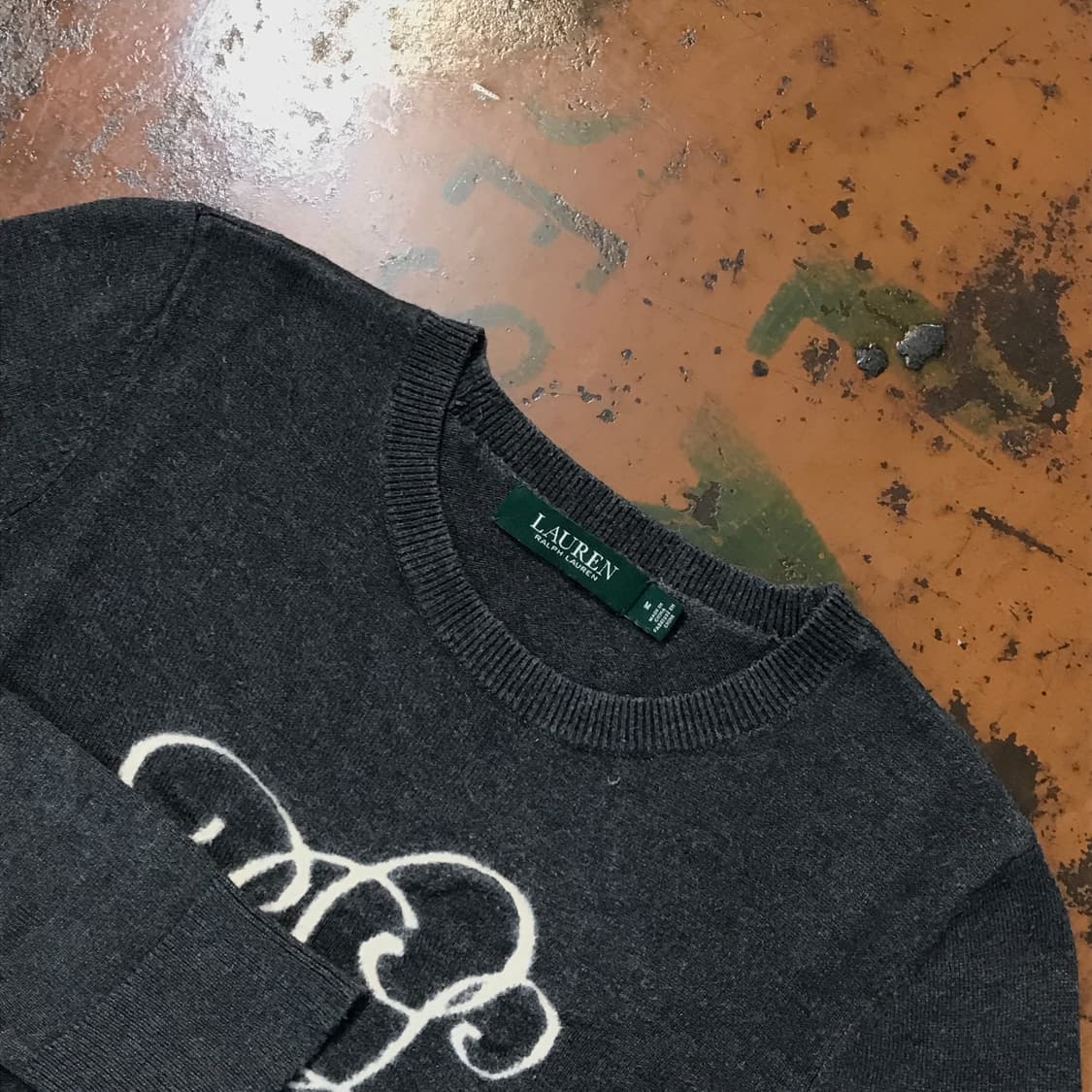 폴로랄프로렌 RLL 로고 차콜 코튼 니트 여성 55 사이즈 상품이미지3