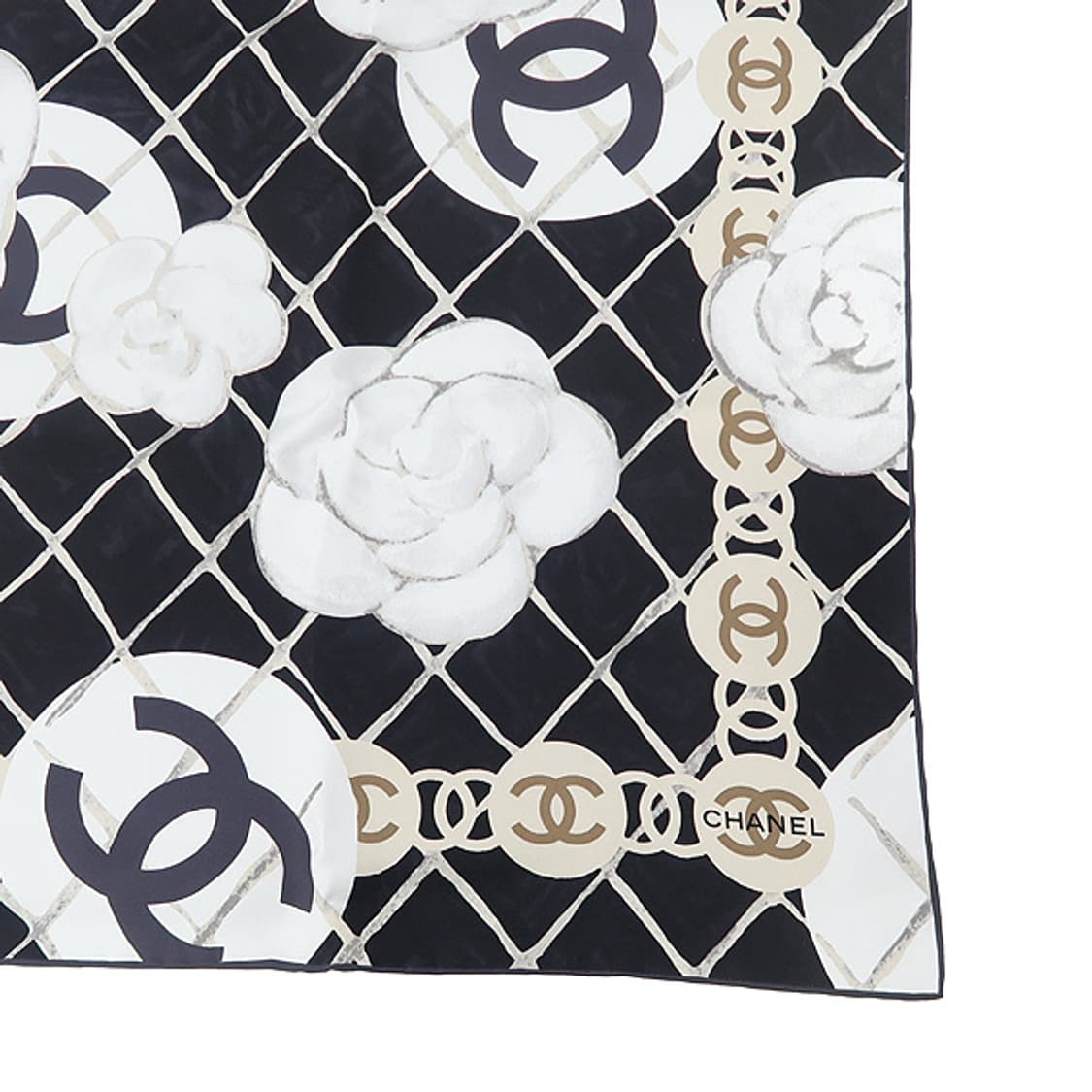 샤넬 까멜리아 스카프 블랙 상품이미지2