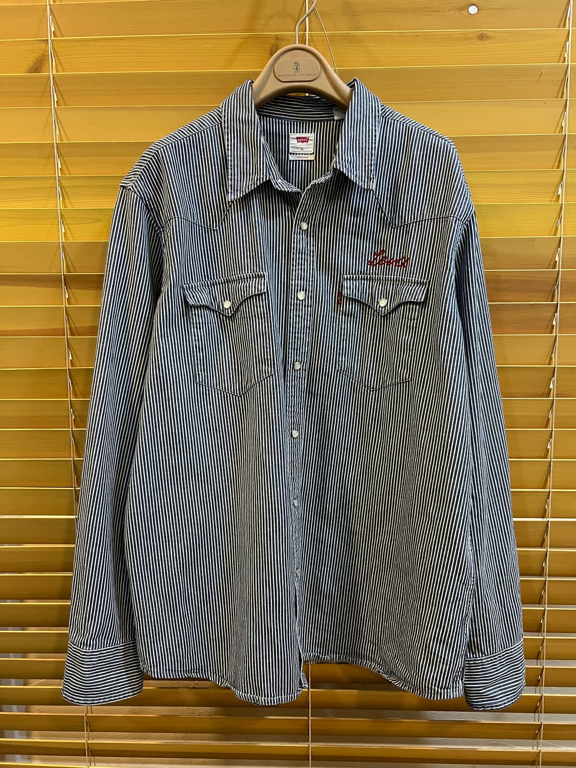 리바이스 남성 네이비 스트라이프 웨스턴자켓 셔츠자켓 상품이미지2