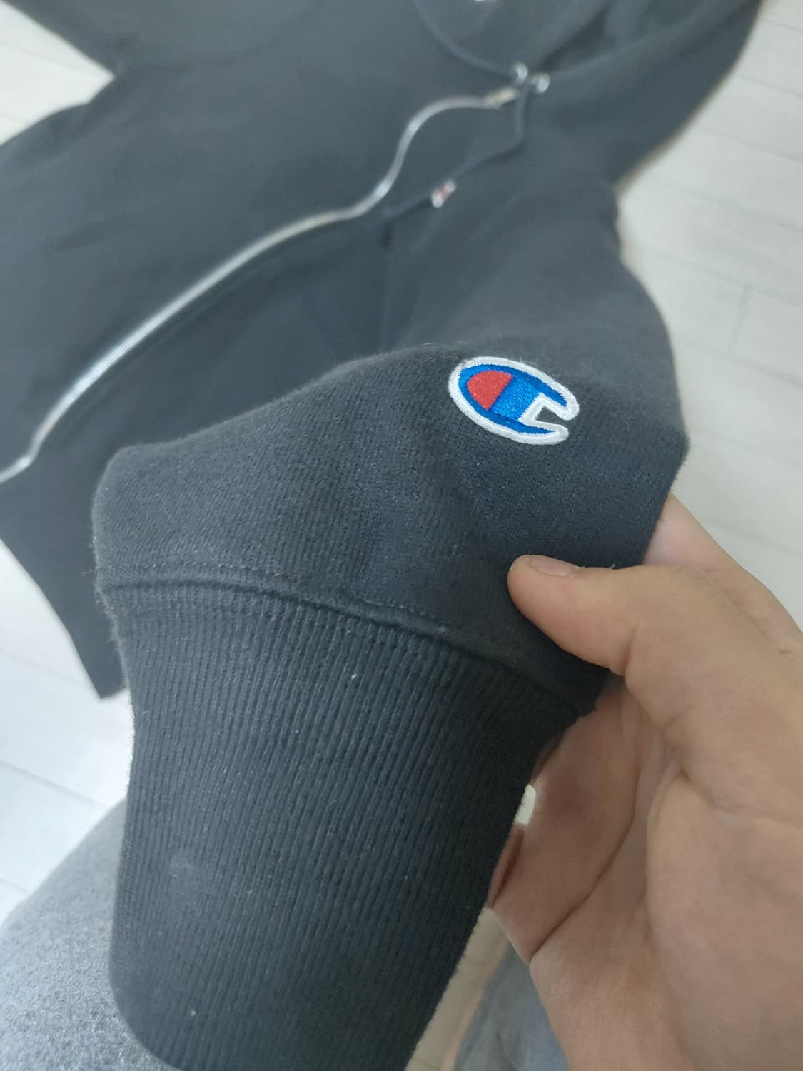 챔피온 챔피언 리버스위브 후드집업 블랙 m사이즈 블루택 상품이미지3