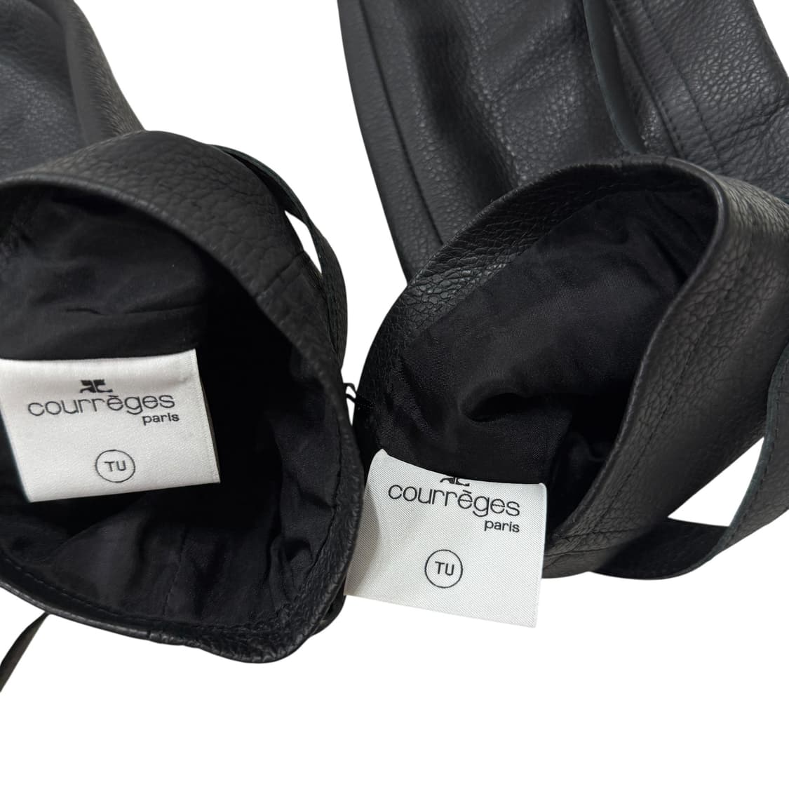 꾸레쥬 빈티지 레더 지퍼 롱장갑 블랙 상품이미지4