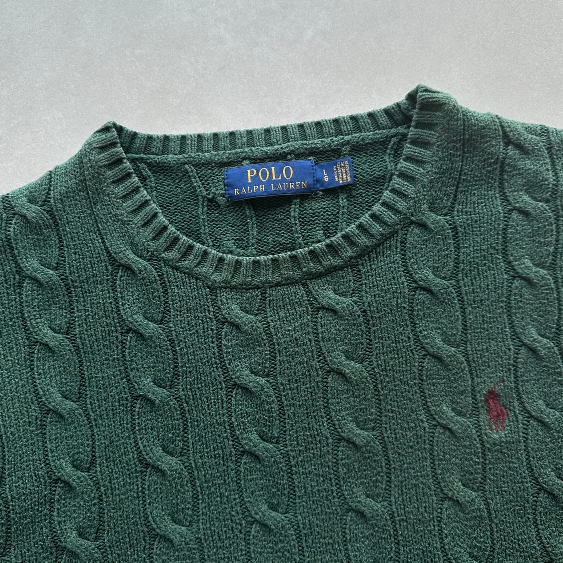 [M]폴로 랄프로렌 그린 케이블 니트 스웨터 상품이미지7