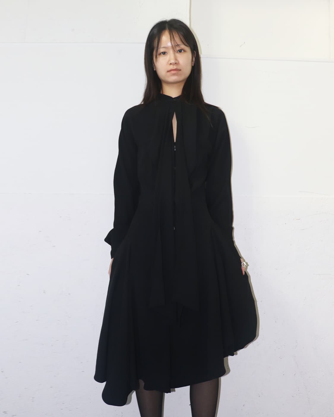 꼼데가르송 드레이프 타이 애시메트릭 드레스 상품이미지1