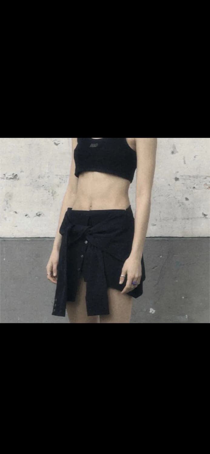 보헤미안서울 언발란스 셔츠 스커트 블랙 상품이미지1