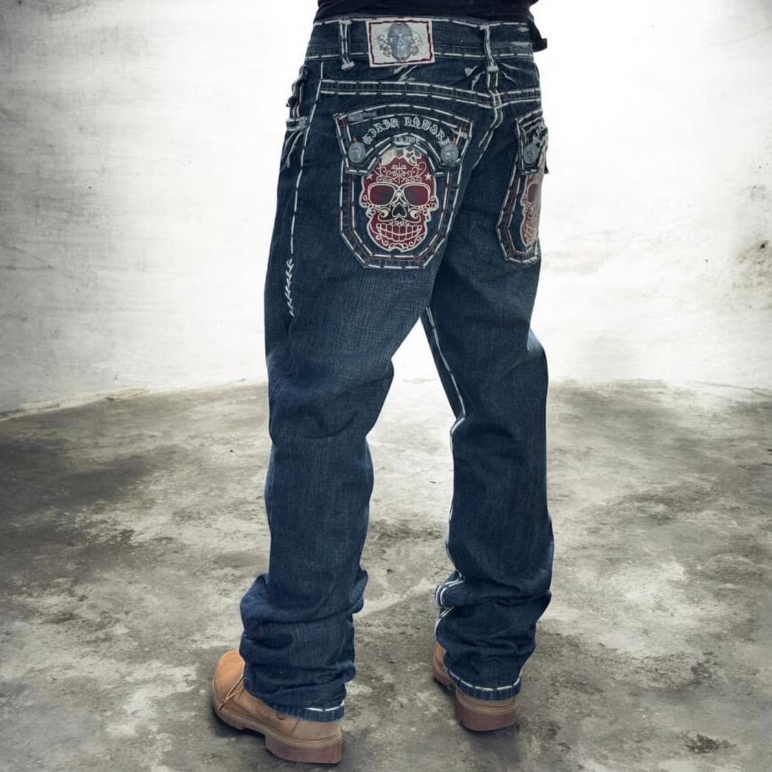 라구나비치 스컬 고딕 스티치 데님팬츠 상품이미지1