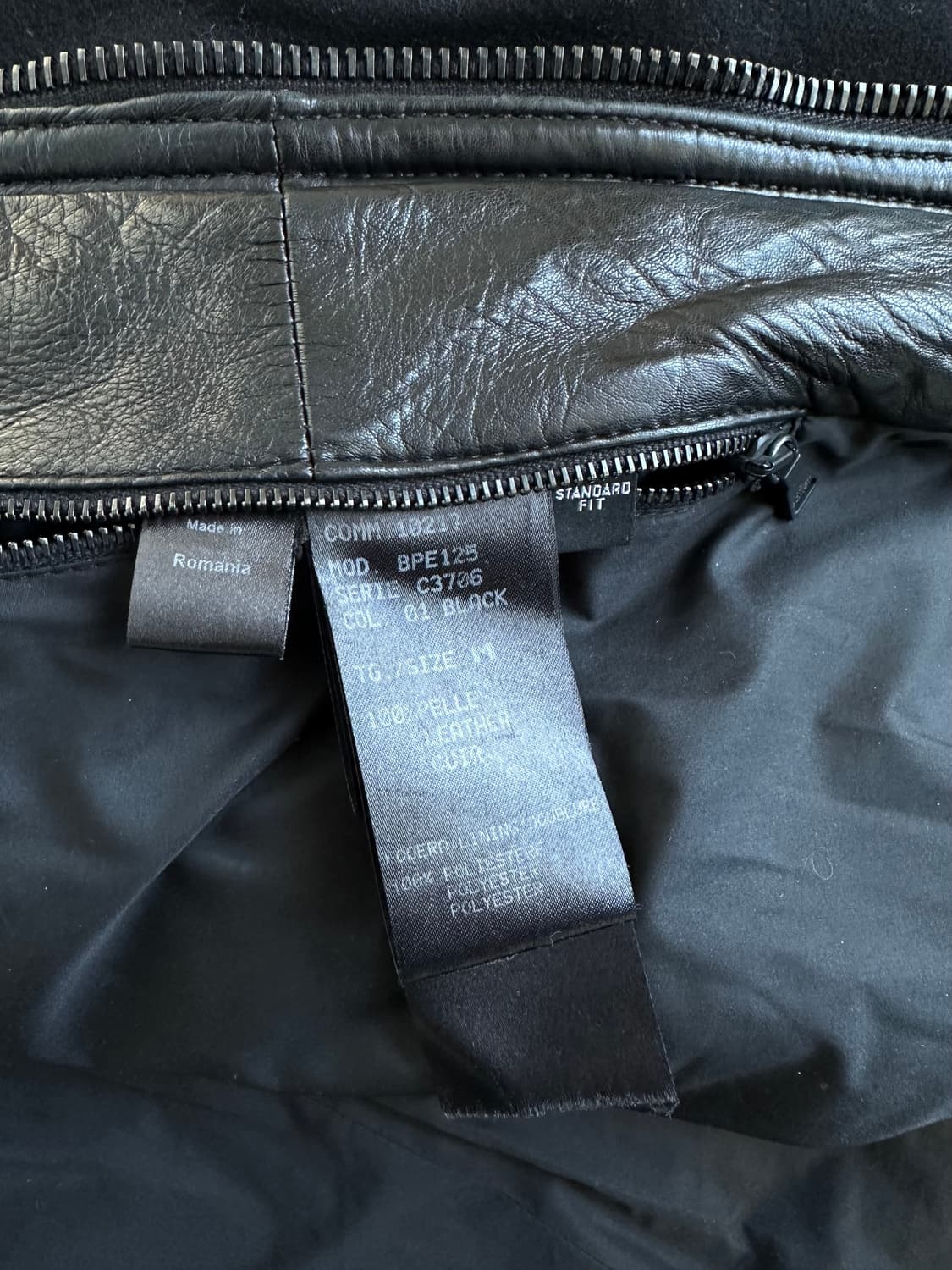 닐바렛 하이넥 버클 램스킨 레더 패딩 봄버 상품이미지9