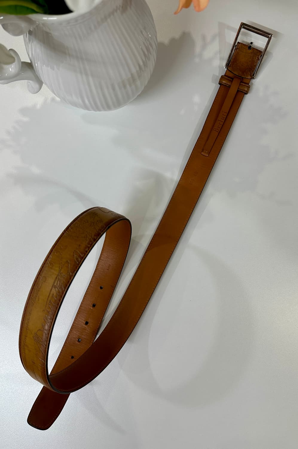 벨루티 켈리그라프 베네치아 클래식 카프 레더 벨트 100 상품이미지3