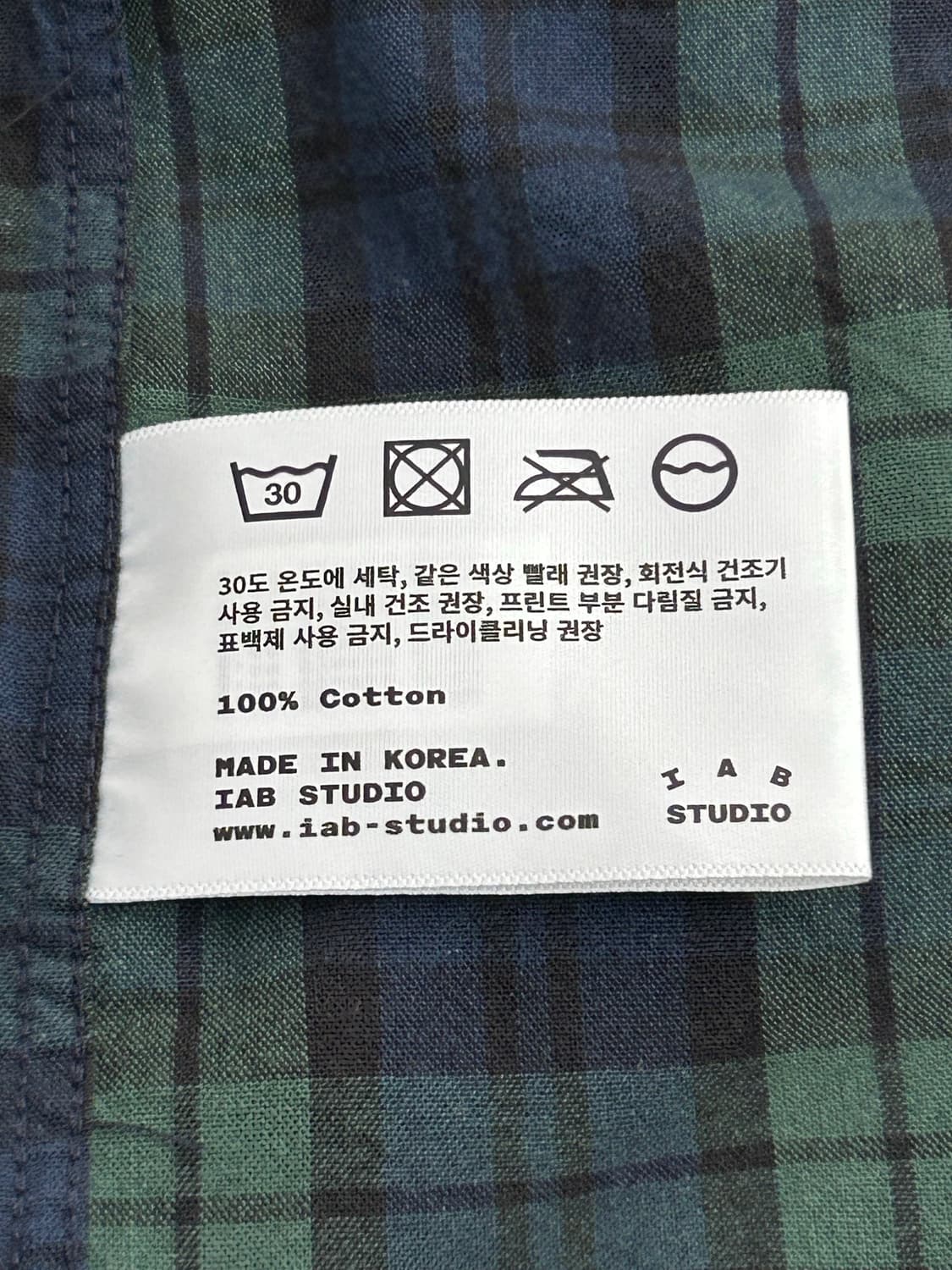 아이앱 스튜디오 블랙워치 타탄 셔츠 블루 그린 상품이미지4
