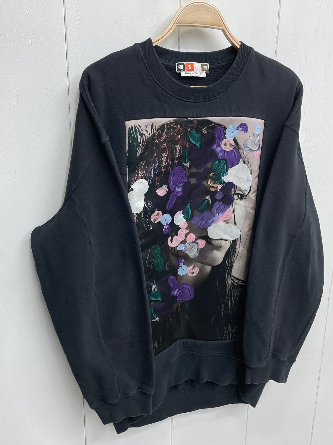 MSGM 페이스 그래픽 프린팅 블랙 맨투맨 상품이미지3