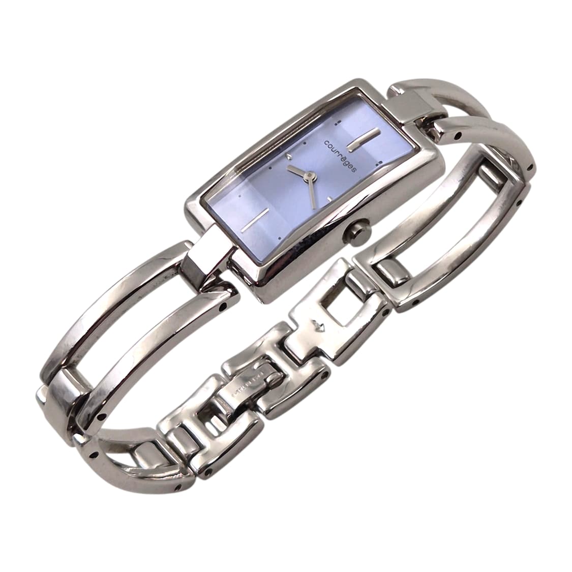 90s 꾸레쥬 스페이스 에이지 아쿠아 스퀘어 시계 상품이미지2