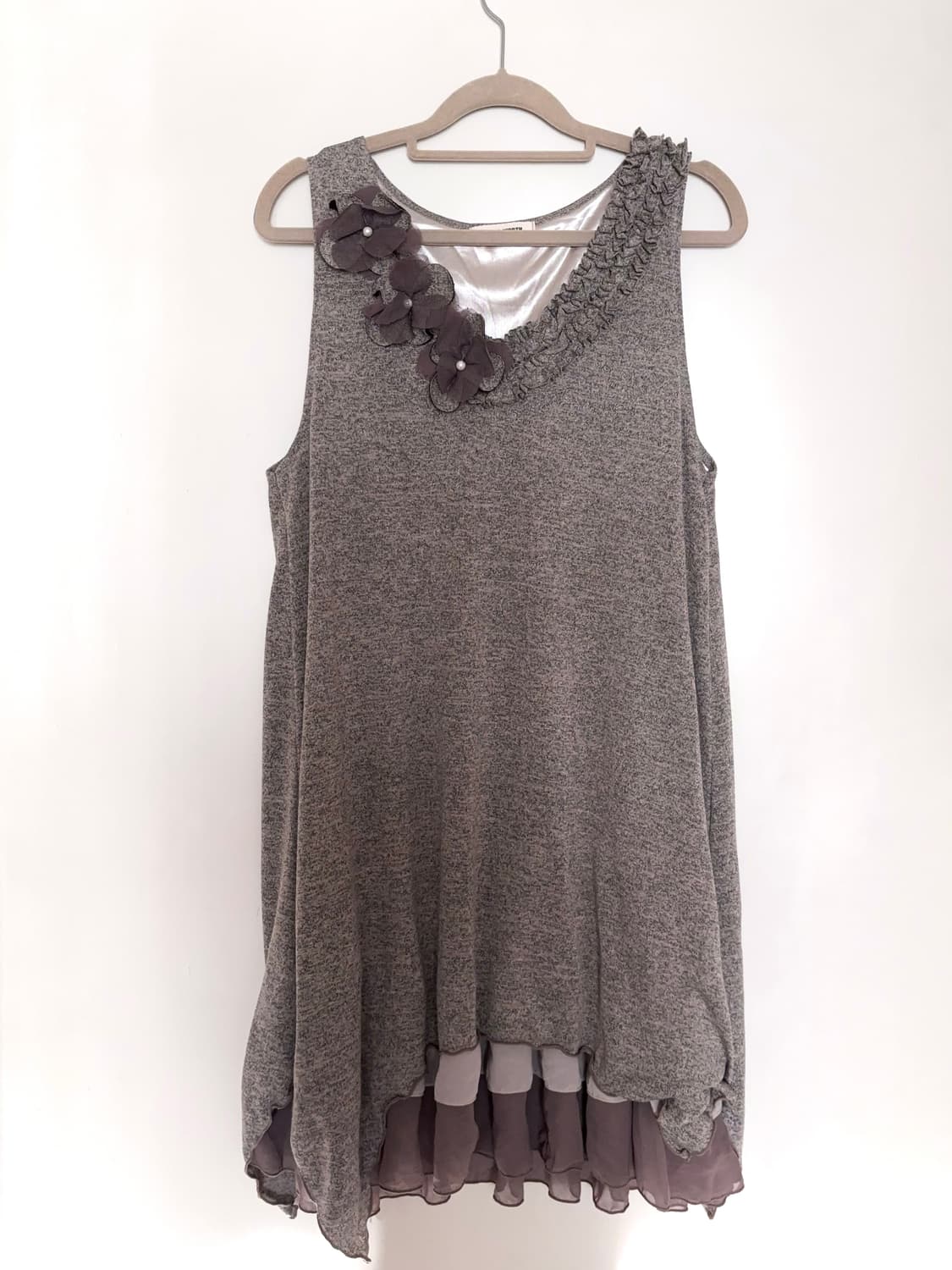 모리걸 레이어드 코코아 플라워 원피스 상품이미지5