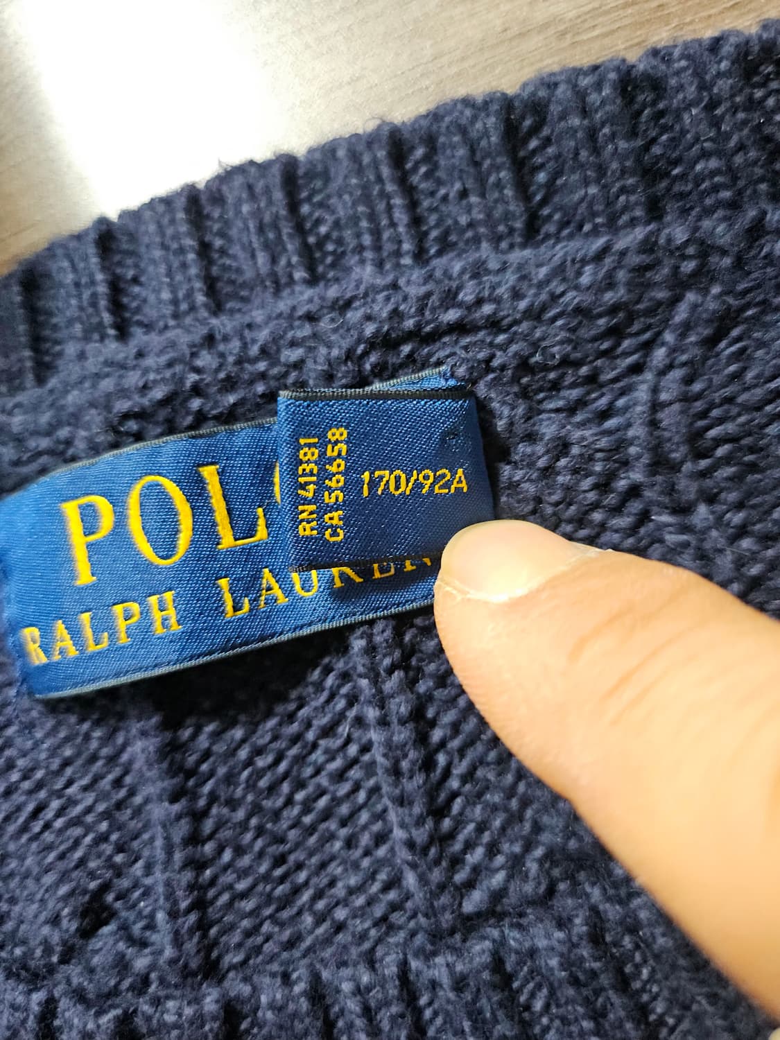폴로 랄프로렌 네이비 꽈배기 니트  S  남여가능 상품이미지3