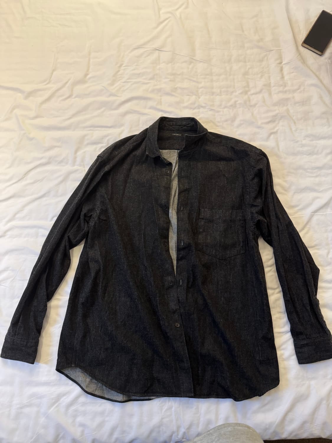 4사이즈] comoli 22AW 데님 셔츠 블랙 (A03-02002) 상품이미지2