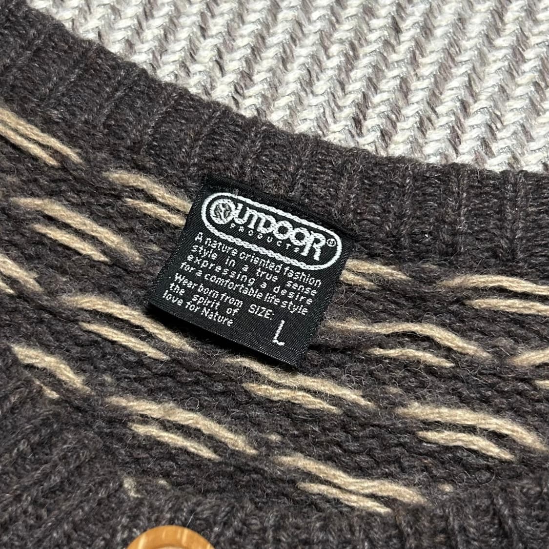 [XL] Outdoor 아웃도어 울 코위찬 브라운 니트 가디건 상품이미지4